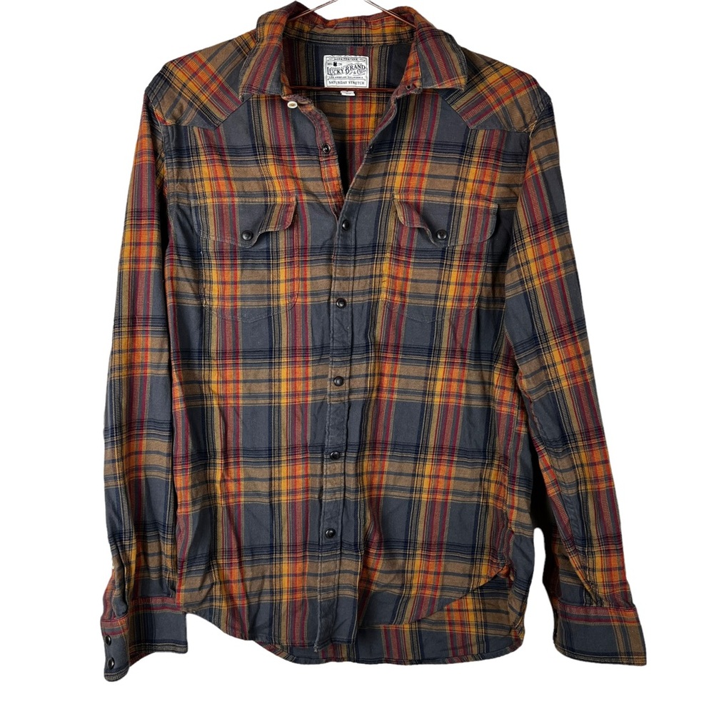 Lucky Brand Saturday Stretch Snap Button Top Mens Size Small